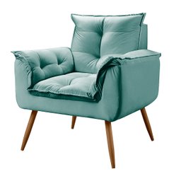 Poltrona Decorativa Opala Veludo Turquesa Ciano Vs Decor - 5