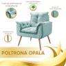 Poltrona Decorativa Opala Veludo Turquesa Ciano Vs Decor - 3
