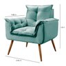 Poltrona Decorativa Opala Veludo Turquesa Ciano Vs Decor - 2