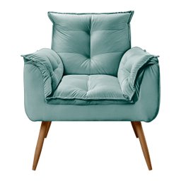 Poltrona Decorativa Opala Veludo Turquesa Ciano Vs Decor - 6