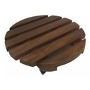 Ver imagem 1 de Suporte para Vaso 25cm Redondo Madeira Roda Prático Verniz