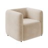 Poltrona Sala de Estar Decorativa Laguna Veludo K01 - D'Rossi Cor Bege - 1
