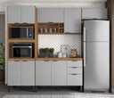 Ver imagem 1 de Cozinha Modulada Firenze 260m C/ Nicho P/ Forno e Micro-ondas -amêndola Touch/nude Prime Tx Demóbile