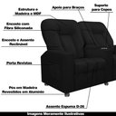 Ver imagem 3 de Poltrona Reclinável 2 Lugares para Sala de Cinema Pequim PU Preto - Gran Belo