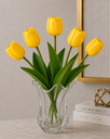Ver imagem 1 de Kit 5 Tulipas Amarelo Artificiais Flores Decorativas Realistas para Decoração