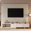 Ver imagem 2 de Rack Extensível Painel Ripado TV até 75 Polegadas 200CMX180CM Aruá CabeCasa MadeiraOriginals