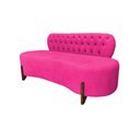 Ver imagem 1 de Sofá 2 Lugares Orgânico Curvo Tókio 150cm Veludo Rosa Pink