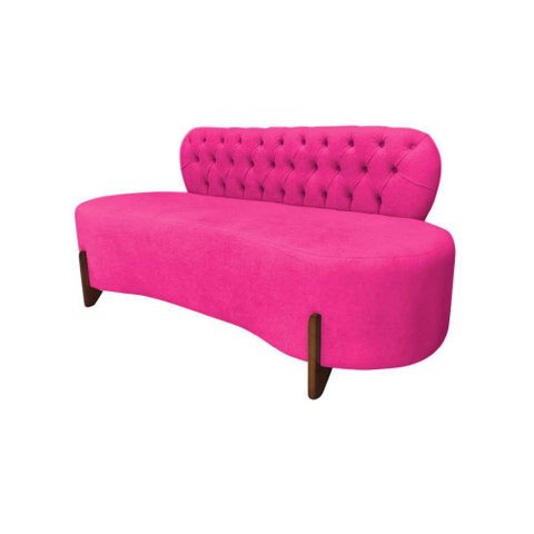 Sofá 2 Lugares Orgânico Curvo Tókio 150cm Veludo Rosa Pink