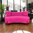 Ver mais imagens de Sofá 2 Lugares Orgânico Curvo Tókio 150cm Veludo Rosa Pink