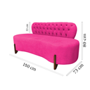 Ver imagem 7 de Sofá 2 Lugares Orgânico Curvo Tókio 150cm Veludo Rosa Pink