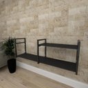 Ver imagem 1 de Aparador Industrial Aço Cor Preto Prateleiras 30cm Cor Preto Modelo Ind07Papr