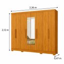 Ver imagem 4 de Guarda-Roupa Casal 8 Portas 4 Gavetas com Espelhos e Pés Diplomata Marrom/Cinamomo