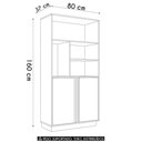 Ver imagem 5 de Estante para Escritório 80cm 2 Portas Rael Mel-Grafite F10 - Mpozenato