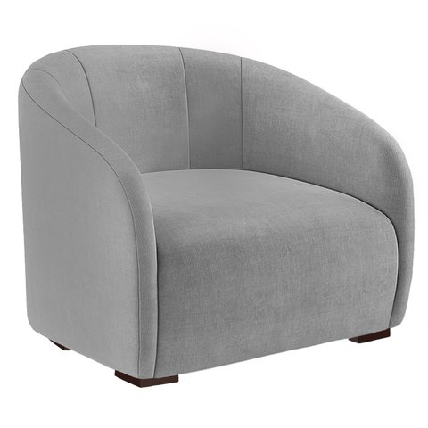 Poltrona Decorativa Julia Suede Cinza - Dominic Decor