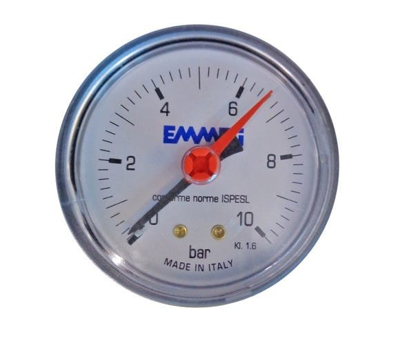 Manômetro Angular 50mm 0-10 Bar - 1/4 - Emmeti - 2