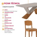 Ver imagem 7 de Mesa de Jantar Yasmin 180cm Tampo Mdf Vidro Canto Copo com 6 Cadeiras Copper
