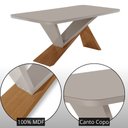 Ver imagem 6 de Mesa de Jantar Yasmin 180cm Tampo Mdf Vidro Canto Copo com 6 Cadeiras Copper