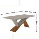 Ver imagem 2 de Mesa de Jantar Yasmin 180cm Tampo Mdf Vidro Canto Copo com 6 Cadeiras Copper