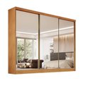 Ver imagem 1 de Guarda-roupa 3 Portas Espelhadas Mdf 6 Gavetas - Bergamo-nature - Bianchi Móveis