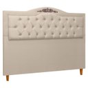 Ver imagem 1 de Cabeceira Estofada Provençal 195cm para Cama Box King Linho - Sofa Store:linho Bege