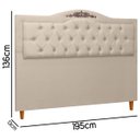 Ver imagem 5 de Cabeceira Estofada Provençal 195cm para Cama Box King Linho - Sofa Store:linho Bege