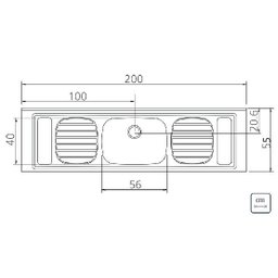 Pia de Apoio Tramontina Filo 56 Plus em Aço Inox 200x55 cm Tramontina 93059507 - 1