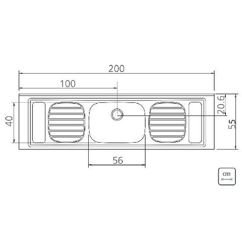 Pia de Apoio Tramontina Filo 56 Plus em Aço Inox 200x55 cm Tramontina 93059507