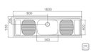 Ver imagem 3 de Pia de Apoio Tramontina Filo 56 Plus em Aço Inox 180x55 cm Tramontina 93058507