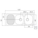 Ver imagem 1 de Pia de Apoio Tramontina Stratta 2C 34 DX em Aço Inox 120x50 cm com 2 Cubas Tramontina 93446602