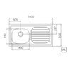 Pia de apoio Tramontina Filo 40 R em aço inox 100x50 cm Tramontina 93412694 - 1