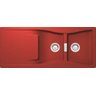 Cuba de sobrepor Tramontina Design Collection Flow 2C 31 em Quartzo Vermelho 116x50 cm com 2 Cubas - 1