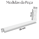 Ver imagem 2 de Kit 3 Suportes de Parede para Prateleira 25cm Estilo Moderno Formato L Branco