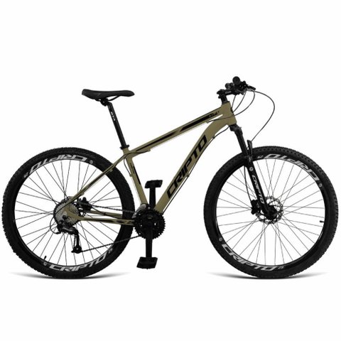 Bicicleta Aro 29 Cripto 24 Marchas Freios Disco e Suspensão - 17" Verde Militar-preto