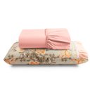 Ver imagem 1 de Jogo Cama Lençol Fiore Solteiro Estampado 180 Fios 100% Algodão com Babadinho 2 Peças Salmão Floral