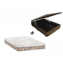 Ver imagem 2 de Box Baú Casal Marrom + Colchão Castor Casal Molas Ensacadas Pocket Silver Star One Face 138x188x32