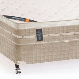 Cama Box + Colchão Casal Castor Premium Tecnopedic One Face Bege 138x188x70 - 3