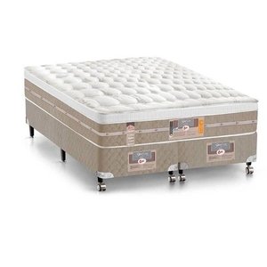 Cama Box + Colchão Queen Size Castor Pocket Silver Star Air One Face 72x158x198