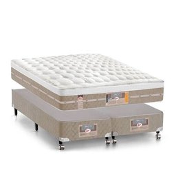 Cama Box + Colchão Queen Size Castor Pocket Silver Star Air One Face 72x158x198 - 2