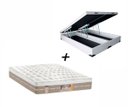 Ver imagem 1 de Box Baú King Sintético Branco + Colchão Castor King Silver Star Mola Pocket Air One Face 193x203x032
