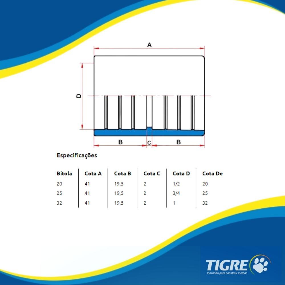Kit 5 Luva Pressão Emenda para Eletrodutos Tflex Pvc Amarelo Instalações Elétricas 1/2" 20mm - 4