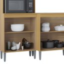 Ver imagem 7 de Cozinha Compacta Completa com Balcão para Pia 244cm Livy P11 Damasco/Off White - Mpozenato