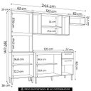 Ver imagem 4 de Cozinha Compacta Completa com Balcão para Pia 244cm Livy P11 Damasco/Off White - Mpozenato