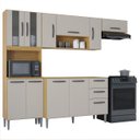 Ver imagem 2 de Cozinha Compacta Completa com Balcão para Pia 244cm Livy P11 Damasco/Off White - Mpozenato