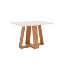 Ver mais imagens de Conjunto: Mesa Sala Jantar Lins C/ Tampo Reto Madeirado C/ Vidro 120x80cm e 4 Cadeiras Esther Nature