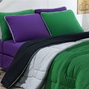 Ver imagem 2 de Kit Edredom + Jogo de Lençol 100% Algodão Urbano 7 Peças Casal Verde Bandeira-mescla-roxo