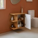 Ver imagem 2 de Gabinete para Banheiro 50cm MDF Freijo com Branco Moscou - On Móveis