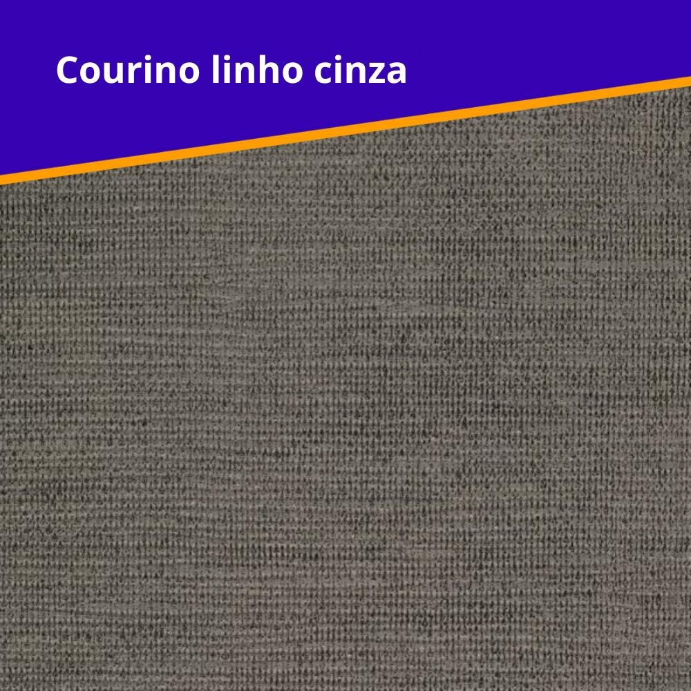 Bicama Box Baú Viúva 120x203 Courino Linho Cinza com Colchão Adapto Molas Ensacadas Ecoflex - 2