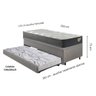 Bicama Box Baú Viúva 120x203 Courino Linho Cinza com Colchão Adapto Molas Ensacadas Ecoflex - 2