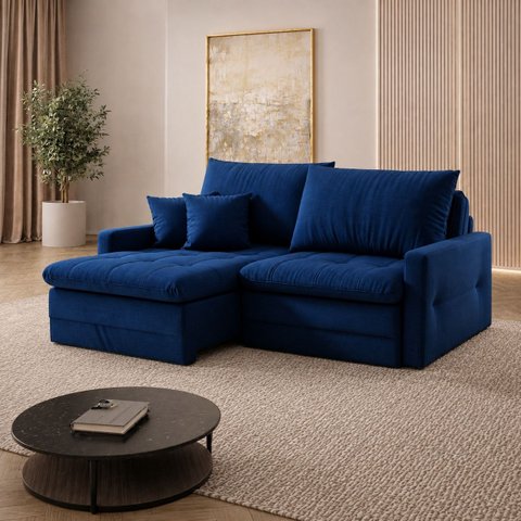 Sofá Cristal Caixa Zero 260cm - Azul