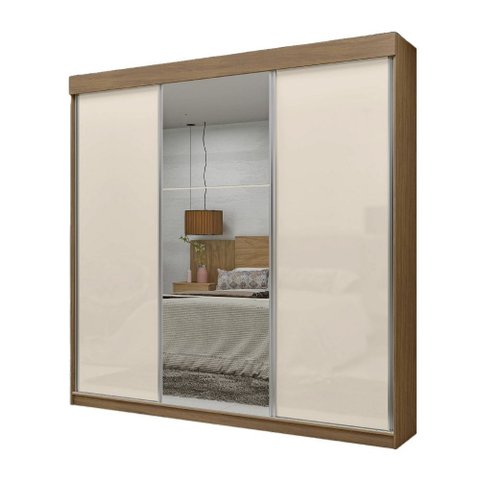 Guarda-roupa Navegantes - 3 Portas 3 Gavetas com Espelho Mdf - Móveis Marafon